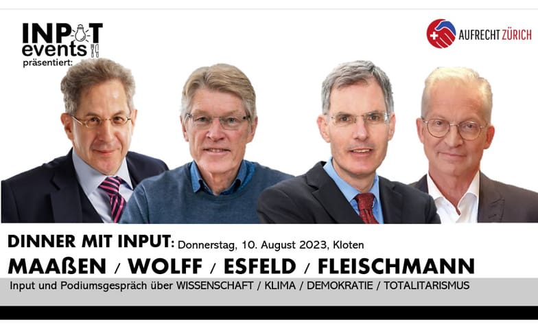 Dinner mit Input: Maassen, Wolff, Esfeld, Fleischmann